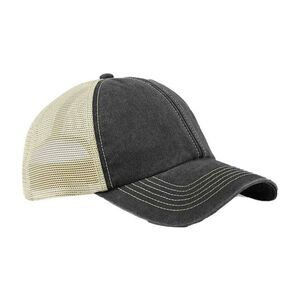 Beechfield Vintage 6 Panel Trucker Cap / Black/Stone